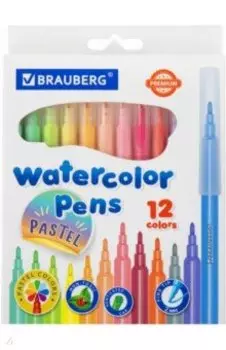 Фломастеры Premium, 12 цветов, пастельные