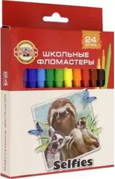 Фломастеры Selfies, 24 цвета, смываемые