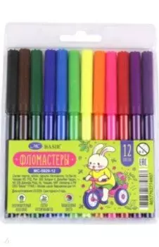 Фломастеры Зайчик, 12 цветов