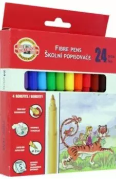 Фломастеры Zoo 1002, 24 цвета, смываемые