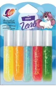 Гель с блестками Неоновый, 5 цветов