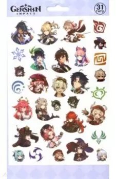 Геншин. Переводные тату, 31 штука