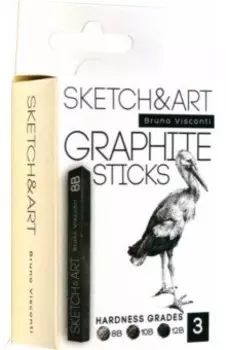 Графит прессованный Sketch&Art, черный, 3 штуки