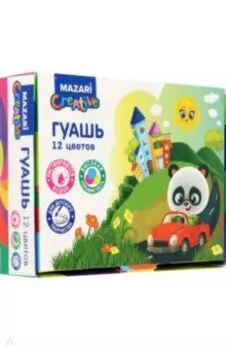 Гуашь Зверята, 12 цветов, в ассортименте