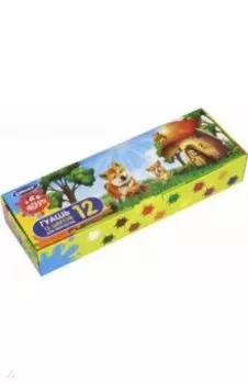 Гуашь Зверята, 12 цветов