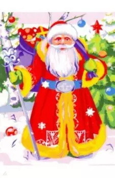 Холст с красками Добрый новогодний волшебник