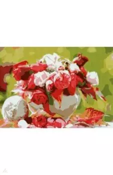 Холст с красками Красивый букет