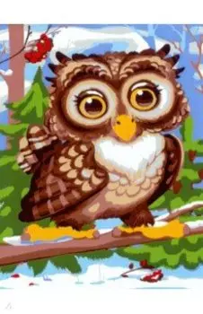 Холст с красками Маленькая совушка