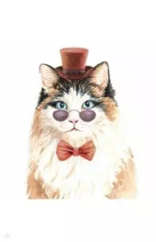 Холст с красками Модный кот