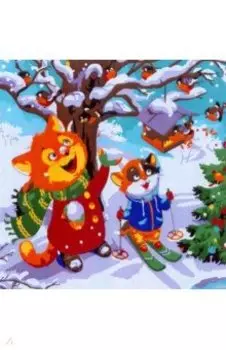 Холст с красками Резвящиеся друзья-котята