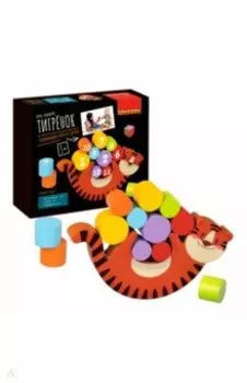 Игра-балансир из дерева, развивающая. Тигренок