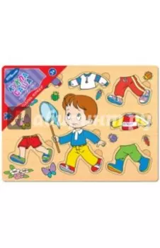 Игра из дерева Одень куклу. Кукла Саша