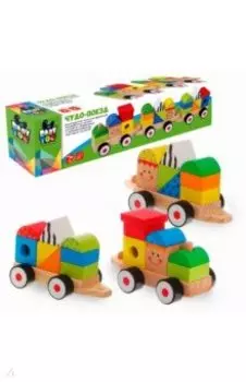 Игрушка деревянная конструктор-каталка Чудо-поезд