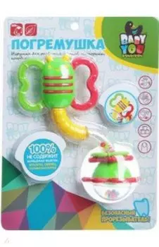Игрушка развивающая погремушка Жучок с цветком с прорезывателем