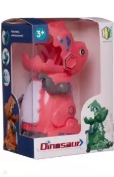 Игрушка заводная Динозавр, светло-коралловый