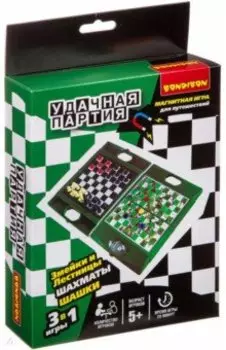 Игры 3 в 1 "Шахматы. Шашки. Змейки и лестницы" (8662)