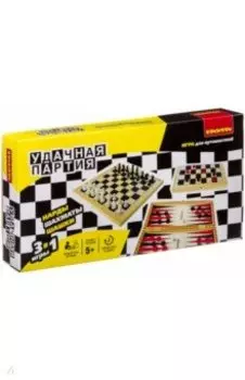 Игры настольные 3в1 (шахматы, шашки, нарды)