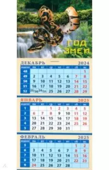 Календарь квартальный на магните на 2025 год Год змеи