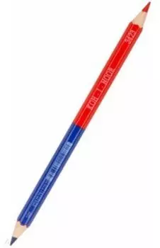 Карандаш двухсторонний, синий + красный