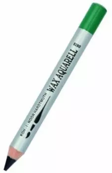 Карандаш восковой акварельный, зеленый темный