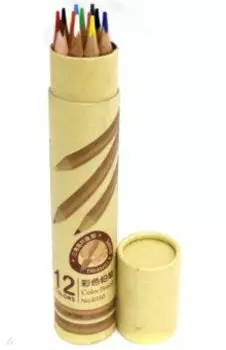 Карандаши 12 цветов "Deli" трехгранные, в картонном тубусе (6550)