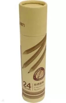Карандаши 24 цвета "Deli" трехгранные, картонный тубус (6552)
