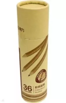 Карандаши 36 цветов "Deli" трехгранные, картонный тубус (6553)