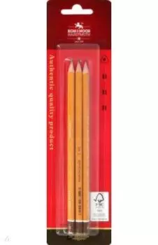 Карандаши чернографитные 1580, H, 3 штуки