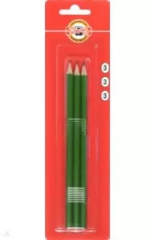 Карандаши чернографитные, H, 3 штуки