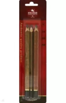 Карандаши чернографитные Jumbo Triograph, 2B-6B, 3 штуки