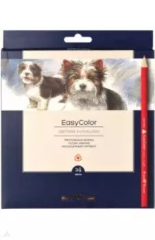 Карандаши цветные, 24 цвета, EASYCOLOR (30-0032)