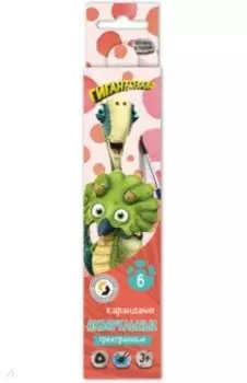 Карандаши цветные акварельные Гигантозавр, 6 цветов