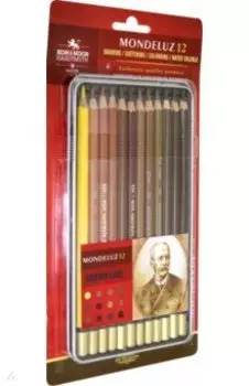 Карандаши цветные акварельные Mondeluz, 12 цветов, коричневые оттенки