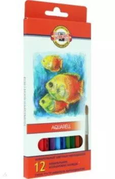Карандаши цветные акварельные Рыбки, 12 цветов