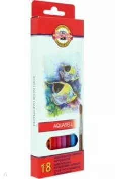 Карандаши цветные акварельные Рыбки, 18 цветов