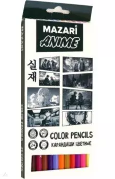 Карандаши цветные Anime, пластиковые, 24 цвета