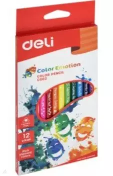 Карандаши цветные Color Emotion, 12 цветов, трехгранные, в ассортименте