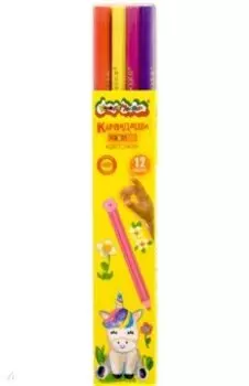 Карандаши цветные Цветочки, 12 цветов