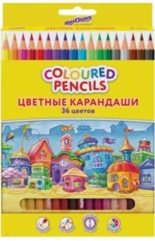 Карандаши цветные Домики, 36 цветов