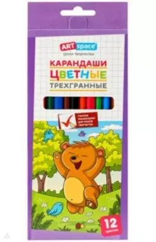 Карандаши цветные Лесные жители, 12 цветов