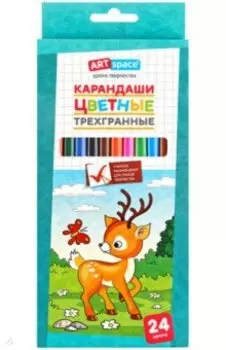 Карандаши цветные Лесные жители, 24 цвета