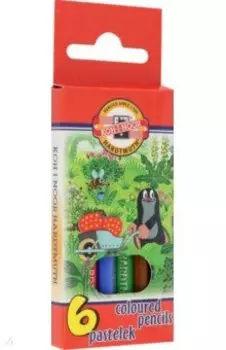 Карандаши цветные Mole, 6 цветов, короткие