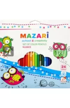 Карандаши цветные "Nuance" (24 цвета, пластиковые, трехгранные) (М-6097-24)