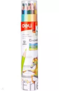 Карандаши цветные пластиковые Enovation, 12 цветов