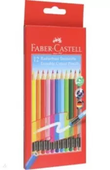 Карандаши цветные с ластиком, 12 цветов