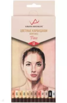 Карандаши цветные Скинтонс Fine, 12 цветов