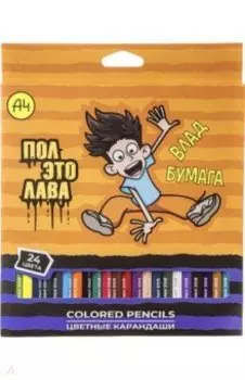 Карандаши цветные Влад А4, 24 цвета