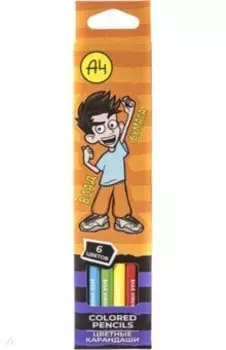 Карандаши цветные Влад А4, 6 цветов