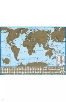 Карта мира с флагами со стираемым слоем