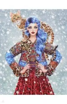 Картина по номерам Девушка и кошка